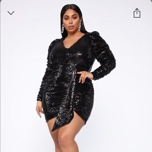Fashion Nova Black Sequin Mini Dress